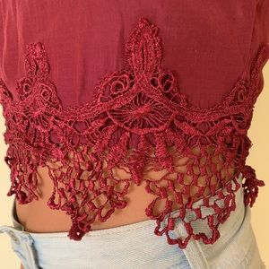 BSB maroon/pink crop top